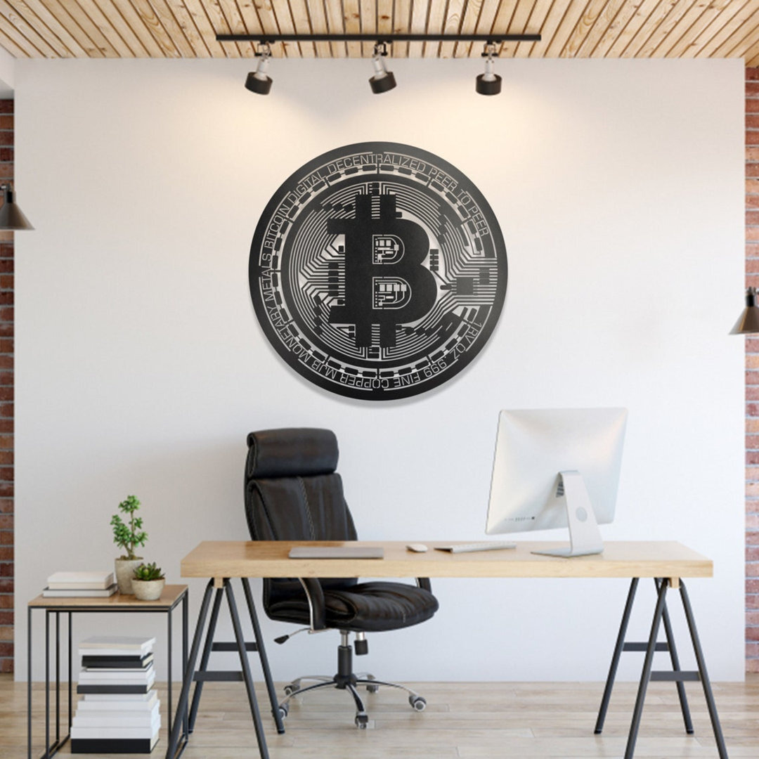 Cryptocurrency Bitcoin Metal Wall DÃ©cor