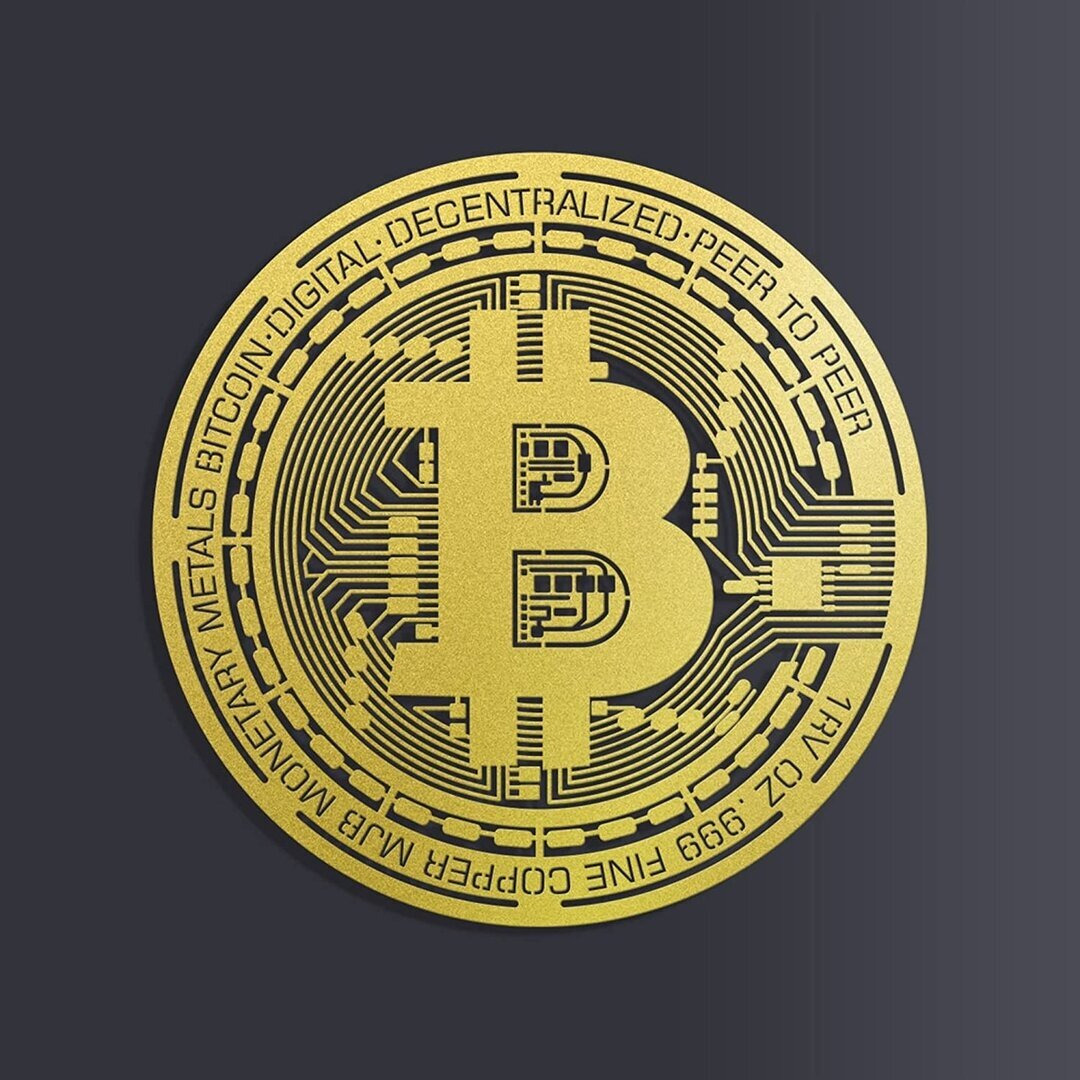 Cryptocurrency Bitcoin Metal Wall DÃ©cor