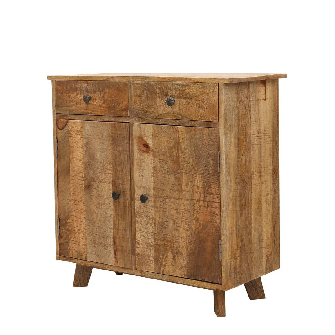 Cy 80 Cm Wide 2 Drawer Mango Solid Wood Sideboard