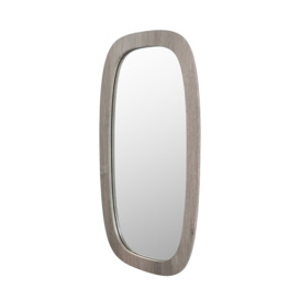 Sharp Oval Framed Wall Mounted Accent Mirror in Grey