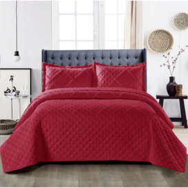 100% Polyester Reversible Bedspread Set with Pillow Covers