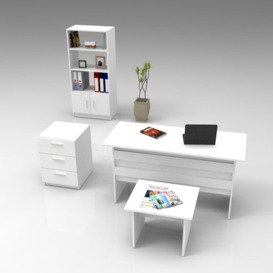 BurÃ§ak 4 Piece Rectangular Writing Desk Office Set with Chair