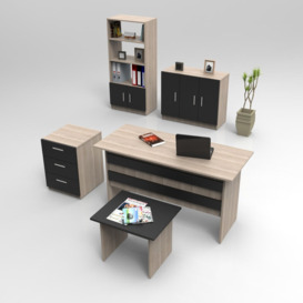 Burak 5 Piece Rectangular Writing Desk Office Set with Chair