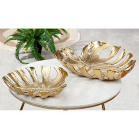 Sanket Aluminum Abstract Decorative Bowl in Gold