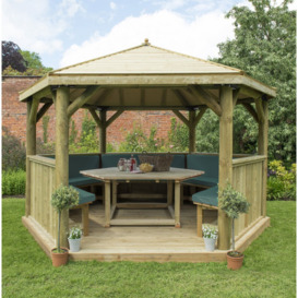 Furnished 4.3m x 3.7m Wooden Gazebo with Timber Roof with Installation Service