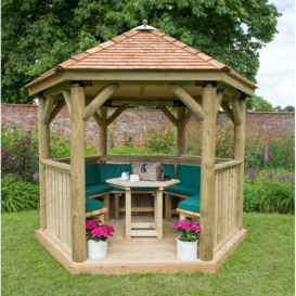 Furnished 3.3m x 2.9m Wooden Gazebo with Cedar Roof with Installation Service