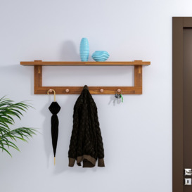 Mendonca Solid Wood 5 - Hook Wall Mounted Coat Rack with Storage