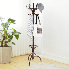 Asellus Solid Wood 12 - Hook Freestanding Coat Stand