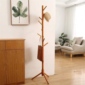 Floresha Solid Wood 8 - Hook Freestanding Coat Stand