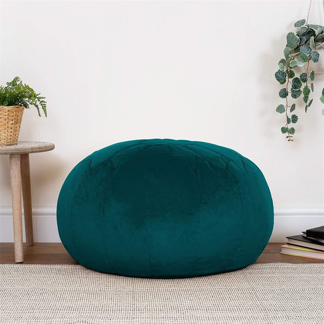 Bean Bag Pouffe, Large Velvet Ottoman, Living Room Bedroom Footstool Bean Bags Moroccan Ochre Yellow