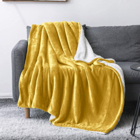 Sherpa Fleece/Throw Fur Soft Reversible Flannel Blanket