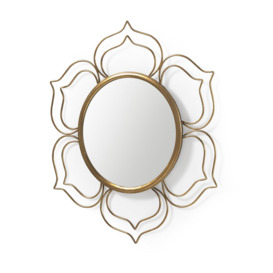 Martines Novelty Metal Framed Wall Mounted Accent Mirror in Gold