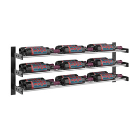 Evolution Series Wine Wall Rack 381Mm (18 Bottles, Matte Black Frames With Matte Black Rods)