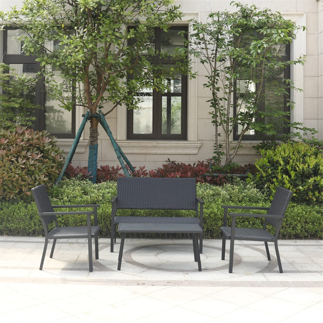Lounge Chair For All Weather Outdoor Use With Hand Woven Black Wicker And Frame