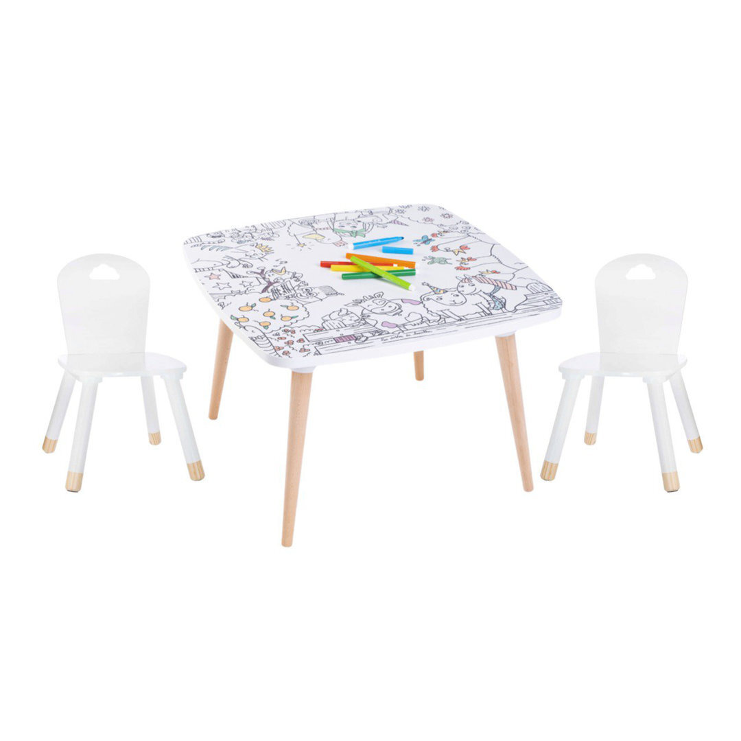Armes Kids 3 Piece Square Activity Table and Chair Set