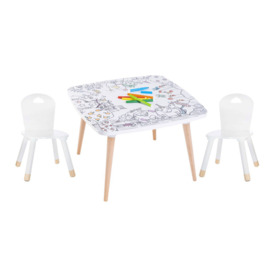 Armes Kids 3 Piece Square Activity Table and Chair Set