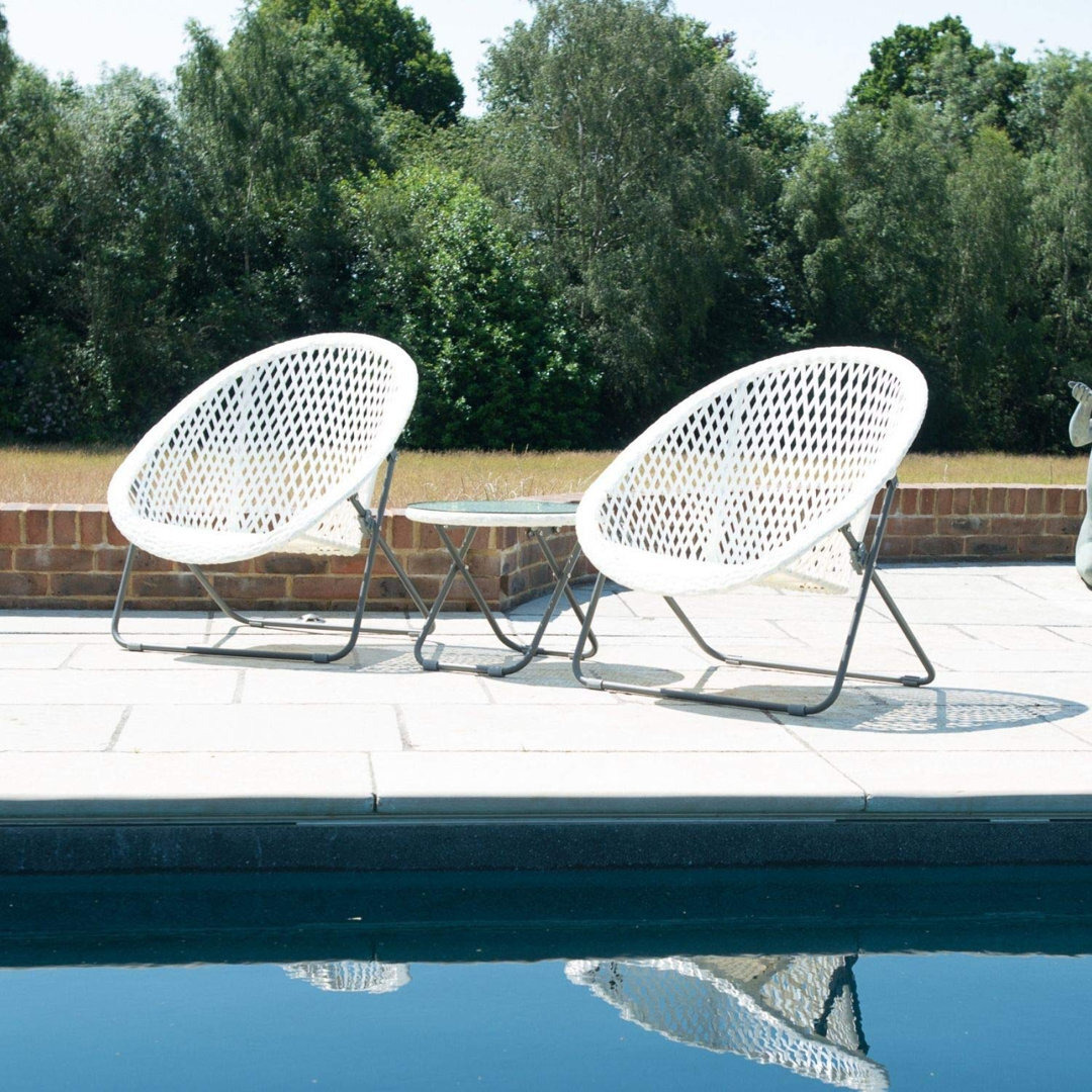 Faux Rattan Bistro Set - Conservatory Garden Patio And Decking Furniture Chairs And Glass Top Table Set (Lime Green)