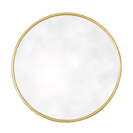 Reppert Round Metal Framed Wall Mounted Accent Mirror in Gold