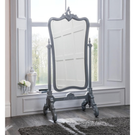 Chloe Antique French Style Grey Cheval Mirror