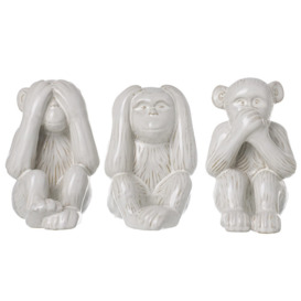 Muskego Monkey See No Evil 3 Piece Figurine Set