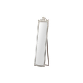 Silver Wood Floor Mirror 44x8x180 Cm