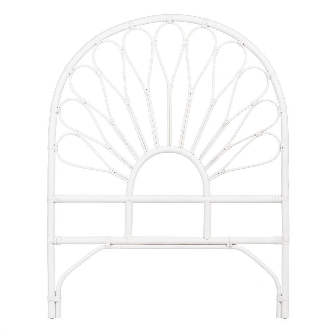 White Rattan Headboard