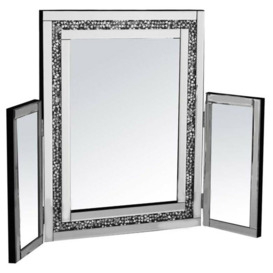 Kobart Wood Framed Freestanding Dresser Mirror in Silver