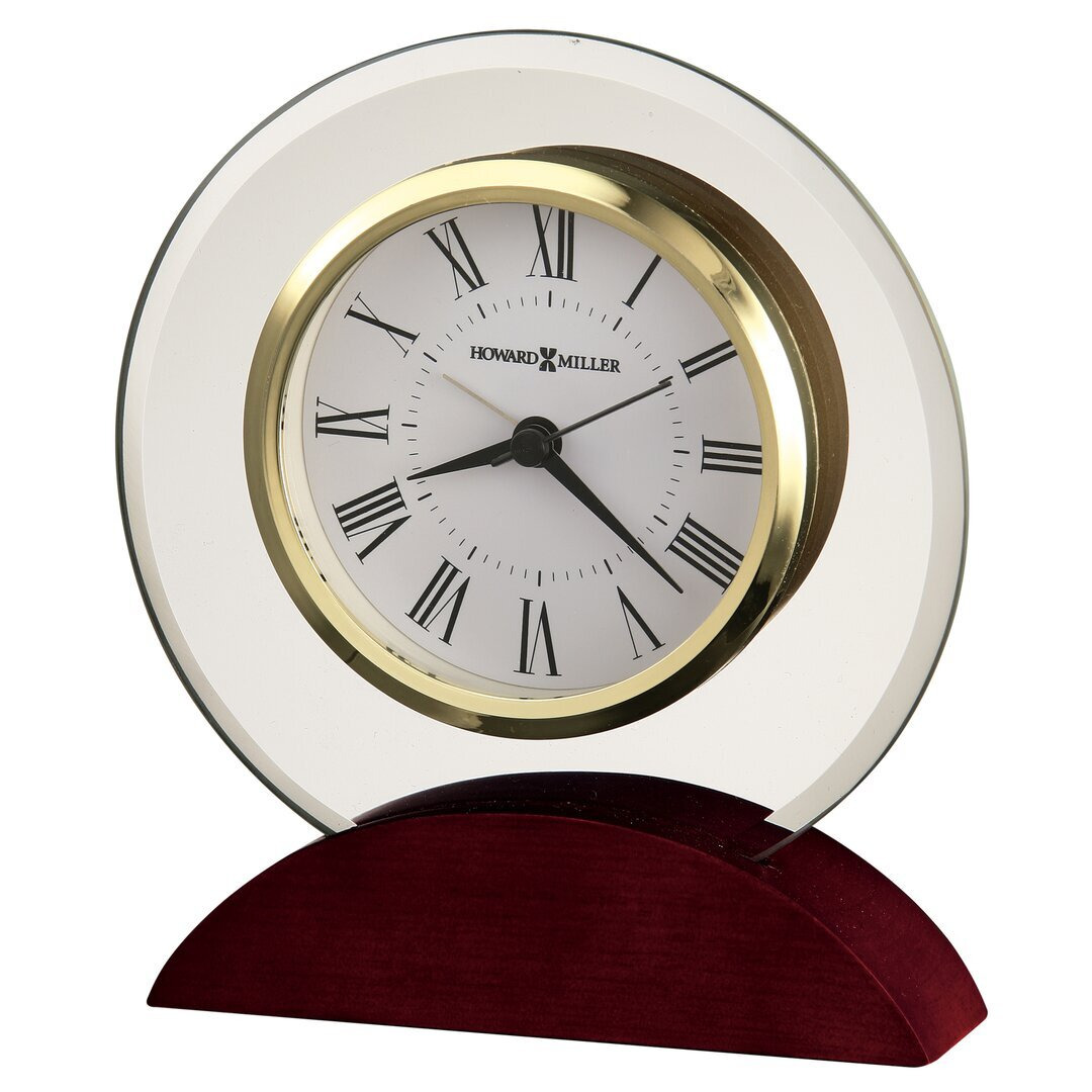 Dana Modern & Contemporary Analog Quartz Alarm Tabletop Clock in Glass