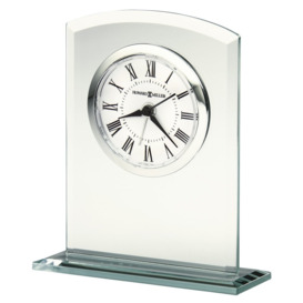 Medina Analog Metal Quartz Alarm Tabletop Clock in Silver