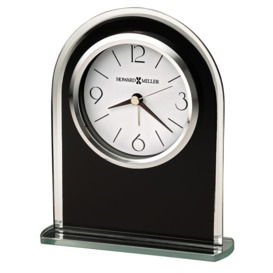 Modern & Contemporary Analog Mirror Quartz Alarm Tabletop Clock in Black