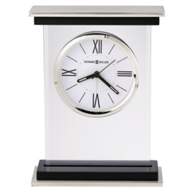 Bryant Modern & Contemporary Analog Quartz Alarm Tabletop Clock in White/Black/Silver