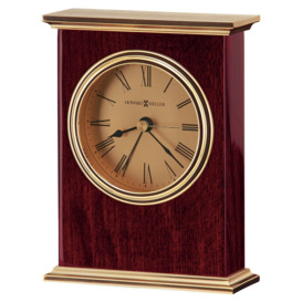 Laurel Traditional Analog Quartz Alarm Tabletop Clock in Rosewood Hall/Polished Brass