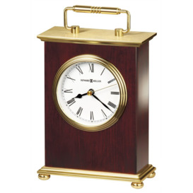 Bracket Retro Analog Wood Quartz Table Clock in Rosewood Hall/Polished Brass