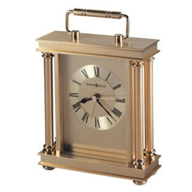 Audra Traditional Analog Metal Quartz Alarm Tabletop Clock in Polished Brass