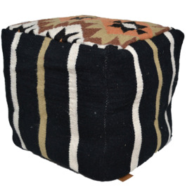 Woollen Kilim Cube Pouffe Foot Stall Cover