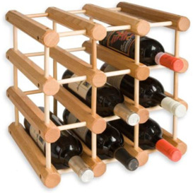 Wood 12-Bottle Wine Rack, Natural