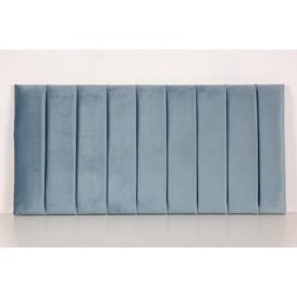9 Panel Vertical Lined Upholestered Headboard In Chenille Fabric
