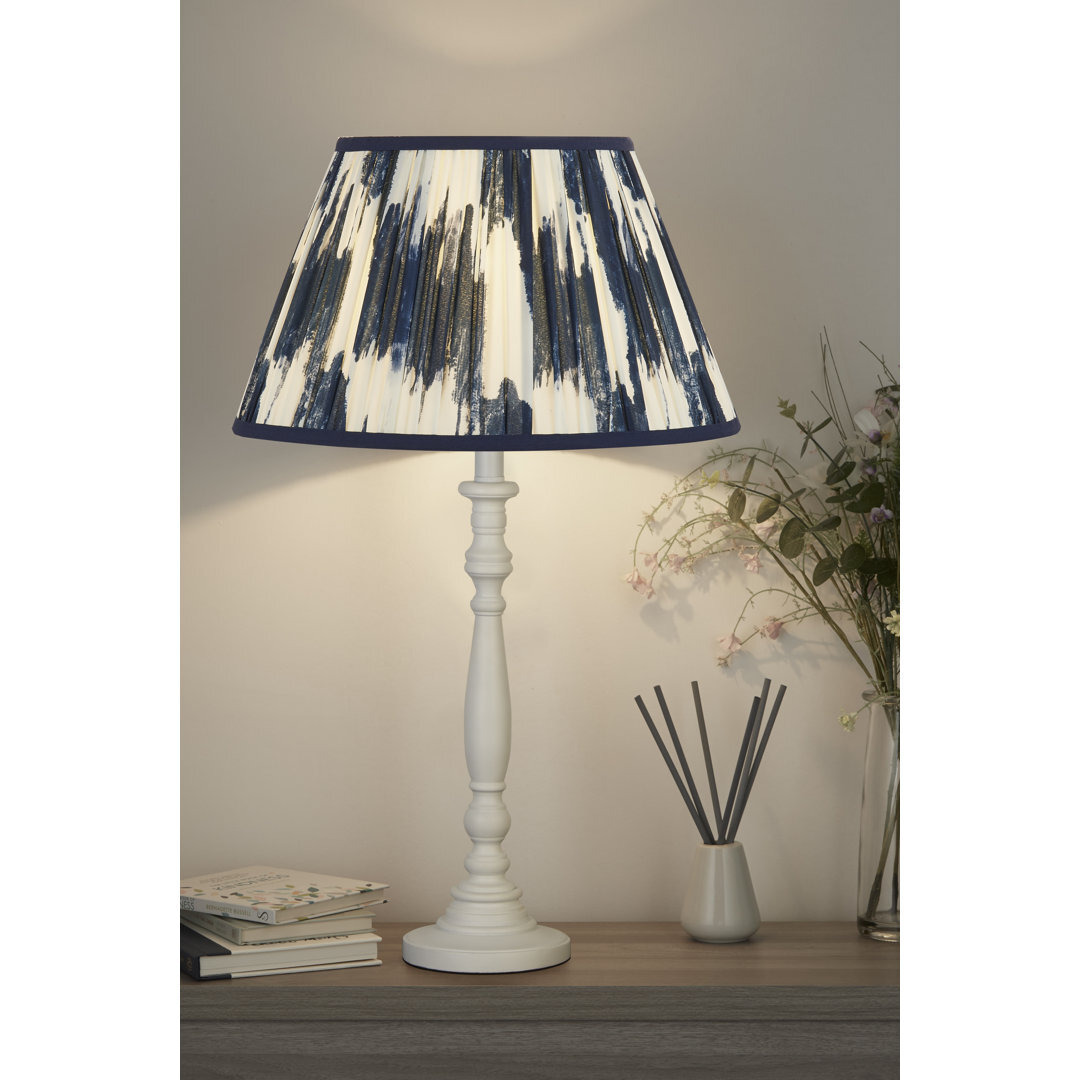 24Cm H Polyester Empire Lamp Shade Clip On in Navy/White by