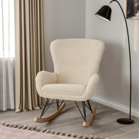 Django 73Cm Cashmere Upholstered Rocking Chair With Seat Cushion