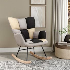Kaniel 73.5Cm Linen Upholstered Rocking Chair