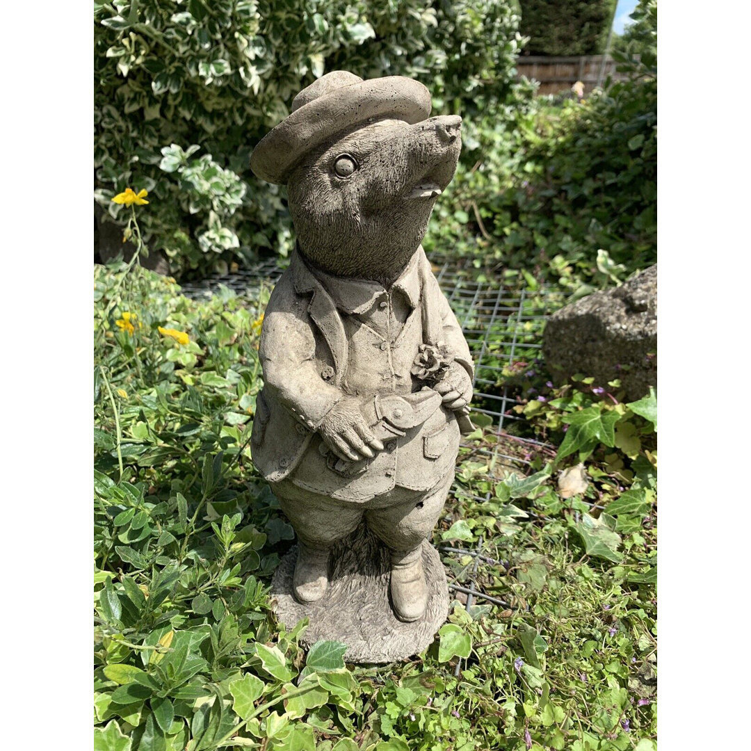 Rothschild Stone Garden Wind In The Willows Mole With Hat Concrete Statue Ornament