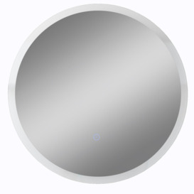 LaRena Round Lighted Metal Framed Wall Mounted Bathroom Mirror in White