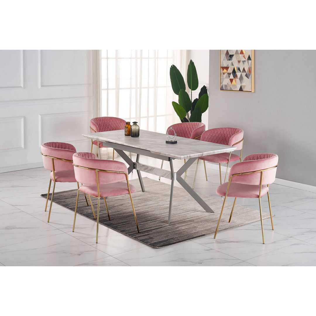 Noe Dining Set - an Extendable Dining Table & 4 Atarah Upholstered Dining Chairs