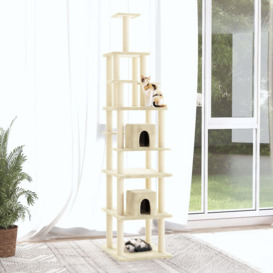 Archie & Oscar Cat Tree With Sisal Scratching Posts Light Grey 216 Cm