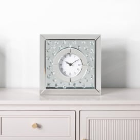 24.9cm Table Clock for Bedroom Furniture, Metal and Glass Small Table Clock
