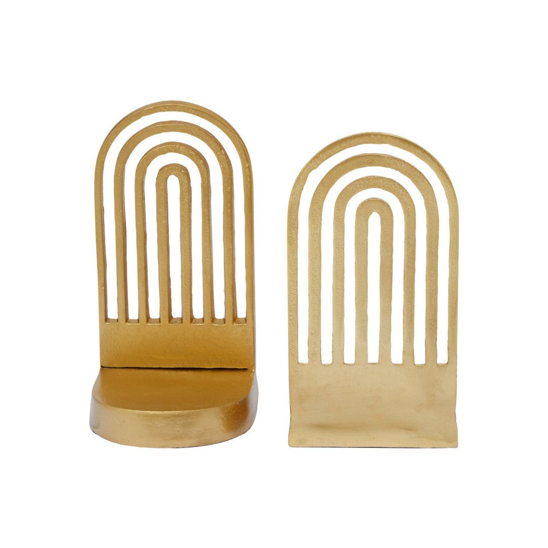 Rubi Set Of 2 Gold Finish Bookends