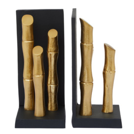 Hiba Set Of Two Gold Finish Bookends