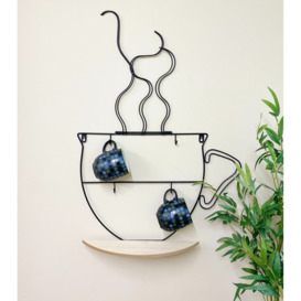 Wall Mounted Wire Cup Hanger Wall Shelf