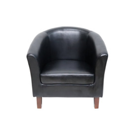 Mina Faux Leather Tub Chair In Black Brown Cream Or Red