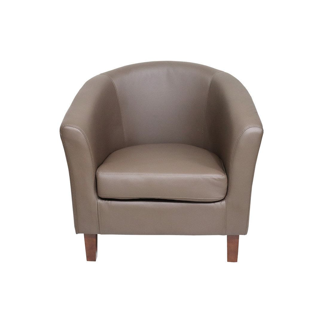 Mina Faux Leather Tub Chair In Black Brown Cream Or Red